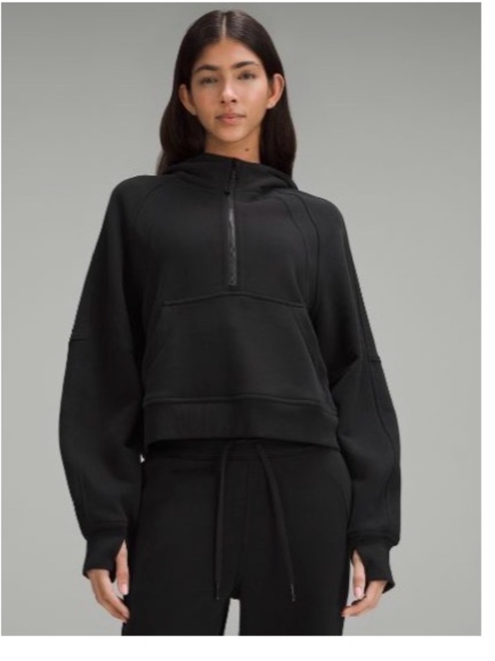 lululemon athletica Black Scuba 1/4 zip Hooded Sweatshirt